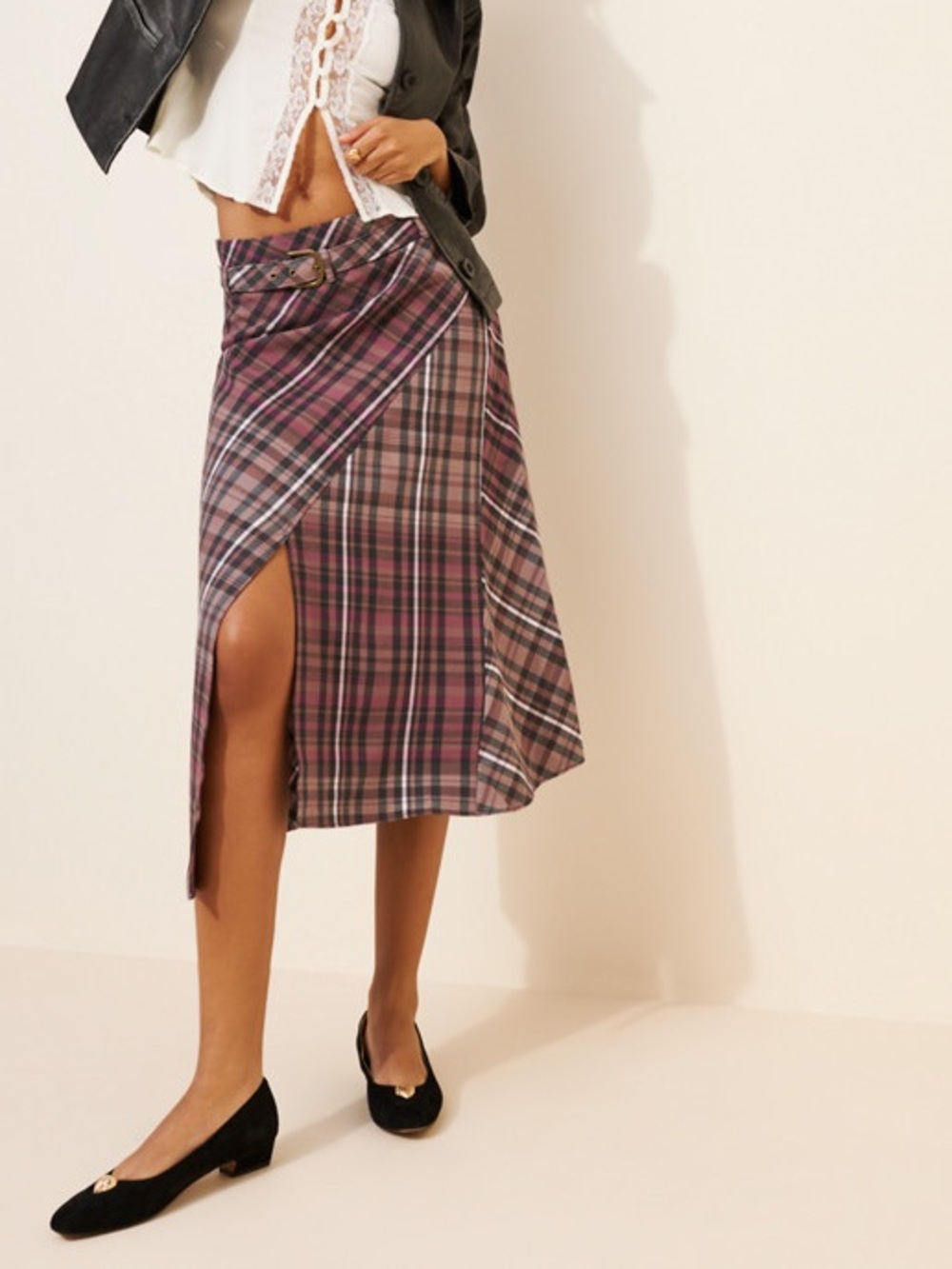 Anthropologie NWT Faux Wrap Midi Skirt